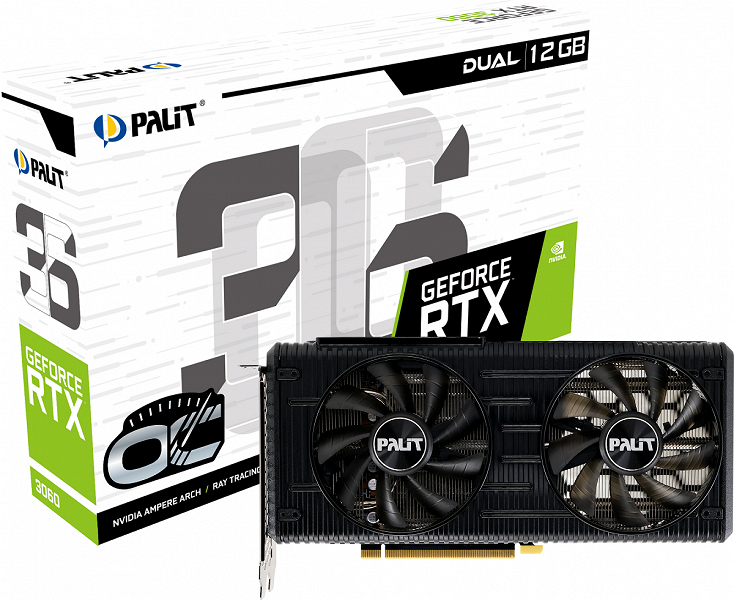 Palit начинает продажи видеокарт GeForce RTX 3060 Dual и StormX 